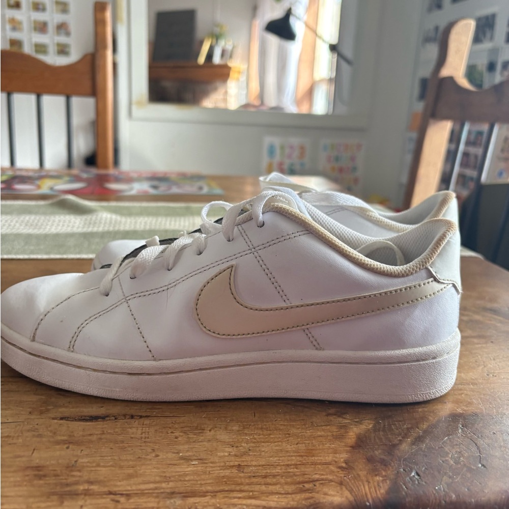 Nike White and Beige Casual Sneakers